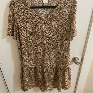 Drop Waist Leopard Print Dress